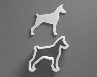 Doberman Cookie Cutter - From Mini To Large - Dog Breed Polymer Clay Jewelry And Earring Cutter Tool - Mirrored Pair Set