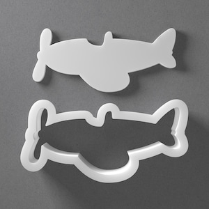 Vintage Retro Airplane Cookie Cutter - From Mini To Large - Plane Aeroplane Polymer Clay Jewelry And Earring Cutter Tool - Mirrored Pair Set