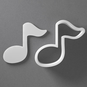 Single Eighth Note Cookie Cutter - From Mini To Large - Sheet Music Polymer Clay Jewelry And Earring Cutter Tool - Mirrored Pair Set