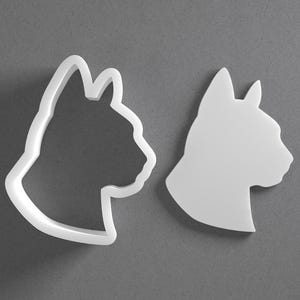 Cat Cookie Cutter & Cat Silhouette Face Head Polymer Clay Earring, Pottery Tool image 1