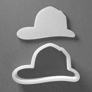 Fireman Hat Firefighter Helmet Cookie Cutter & Polymer Clay Earring, Pottery Tool image 1