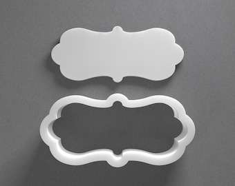 Plaque Cookie Cutter - From Mini To Large - Ornament Frame Polymer Clay Jewelry And Earring Cutter Tool - Mirrored Pair Set