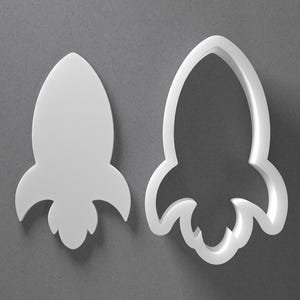Rocket Cookie Cutter & Rocketship Spaceship Polymer Clay Earring, Pottery Tool image 1
