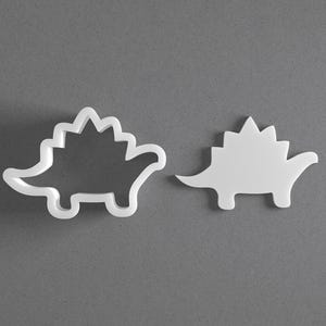 Dinosaur Stegosaurus Cookie Cutter & Animal Polymer Clay Earring, Pottery Tool image 1