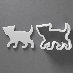 Walking Kitten Cookie Cutter & Cat Polymer Clay Earring, Pottery Tool