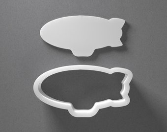 Blimp Cookie Cutter - From Mini To Large - Balloon Zeppelin Polymer Clay Jewelry And Earring Cutter Tool - Mirrored Pair Set