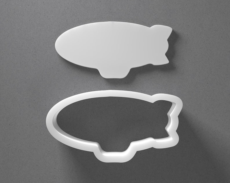 Blimp Cookie Cutter From Mini To Large Balloon Zeppelin Polymer Clay Jewelry And Earring Cutter Tool Mirrored Pair Set image 1