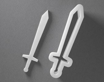 Sword Cookie Cutter - From Mini To Large - Polymer Clay Jewelry And Earring Cutter Tool - Mirrored Pair Set