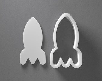 Rocket Cookie Cutter - From Mini To Large - Rocketship Spaceship Polymer Clay Jewelry And Earring Cutter Tool - Mirrored Pair Set