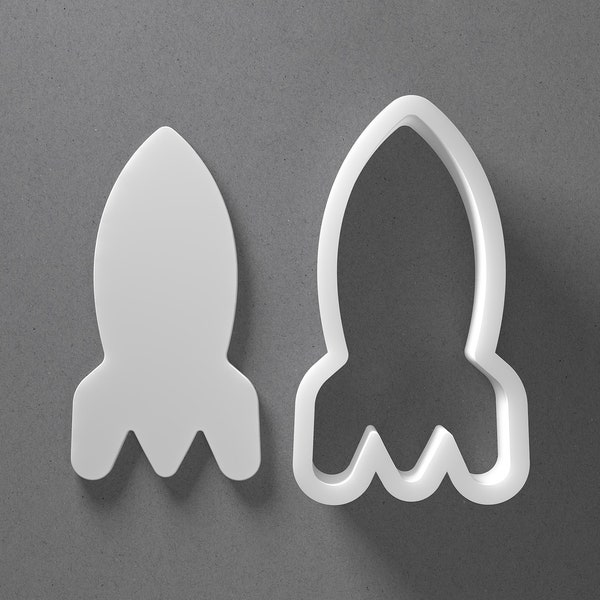 Rocket Cookie Cutter - From Mini To Large - Rocketship Spaceship Polymer Clay Jewelry And Earring Cutter Tool - Mirrored Pair Set