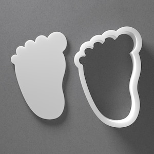 Left Baby Foot Cookie Cutter - From Mini To Large - Newborn Feet Polymer Clay Jewelry And Earring Cutter Tool - Mirrored Pair Set