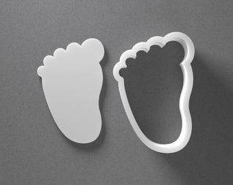 Left Baby Foot Cookie Cutter - From Mini To Large - Newborn Feet Polymer Clay Jewelry And Earring Cutter Tool - Mirrored Pair Set