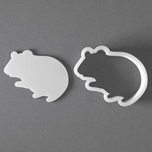 Hamster Cookie Cutter - From Mini To Large - Animal Polymer Clay Jewelry And Earring Cutter Tool - Mirrored Pair Set