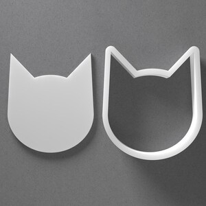 Cat Face Cookie Cutter & Cat Head Polymer Clay Earring, Pottery Tool image 1