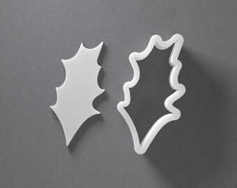 Holly Leaf Cookie Cutter - From Mini To Large - Christmas Decoration Polymer Clay Jewelry And Earring Cutter Tool - Mirrored Pair Set