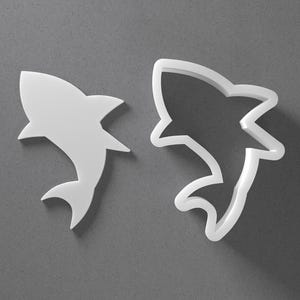 Jumping Shark Cookie Cutter & Animal Fin Polymer Clay Earring, Pottery Tool