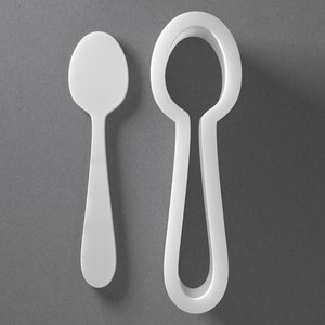 Spoon Cookie Cutter - From Mini To Large - Utensil Polymer Clay Jewelry And Earring Cutter Tool - Mirrored Pair Set