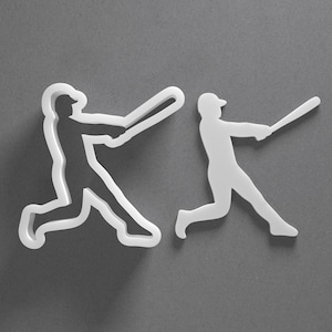 Baseball Player Cookie Cutter - From Mini To Large - Polymer Clay Jewelry And Earring Cutter Tool - Mirrored Pair Set