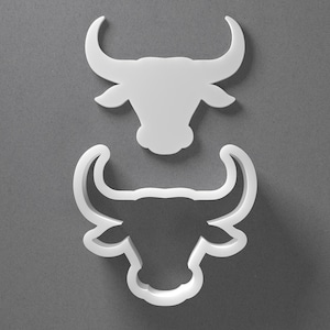 Bull Head Cookie Cutter & Farm Animal Polymer Clay Earring, Pottery Tool image 1