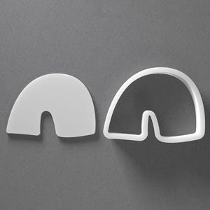 Whimsical Irregular Arch Cookie Cutter & Arc Polymer Clay Earring, Pottery Tool image 1