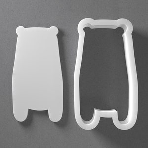 Cortador de galletas con forma de oso de dibujos animados alto Cortador de galletas - De pequeño a grande - Herramienta para cortar aretes y joyas de arcilla polimérica - Juego de pares reflejados