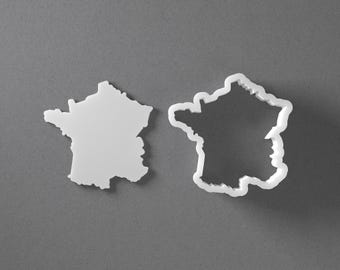 Cortador de biscoitos e contorno do mapa da França em argila polimérica para brincos, ferramenta de cerâmica