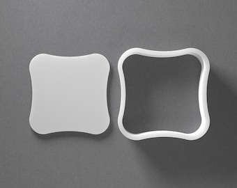 Rounded Square Cookie Cutter & Plaque Polymer Clay Earring, Pottery Tool