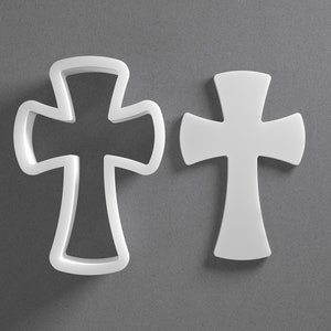 Cross Cookie Cutter - From Mini To Large - Christian Polymer Clay Jewelry And Earring Cutter Tool - Mirrored Pair Set