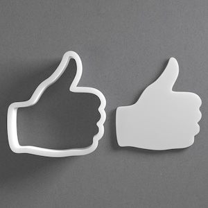Thumbs Up Symbol Cookie Cutter & Polymer Clay Earring, Pottery Tool image 1