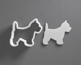 West Highland White Terrier Cookie Cutter & Polymer Clay Earring, Pottery Tool
