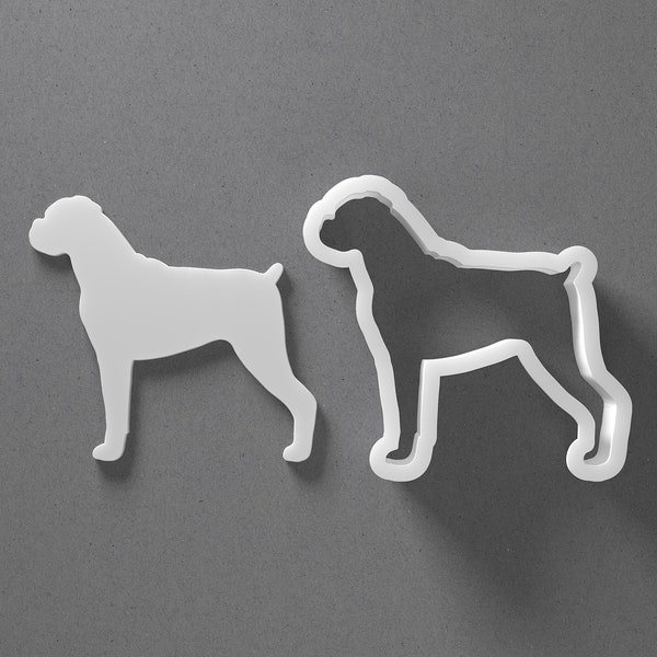 Boxer Cookie Cutter - From Mini To Large - German Deutcher Dog Breed Polymer Clay Jewelry And Earring Cutter Tool - Mirrored Pair Set