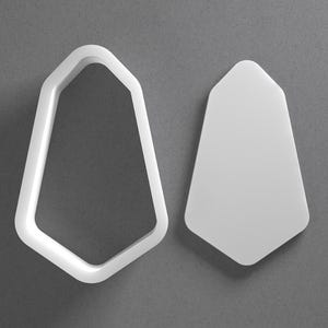Tagliabiscotti esagonali irregolari rotondi e orecchini in argilla polimerica con gemma a goccia, strumento per ceramica immagine 1