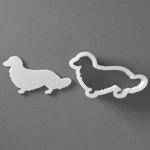 Long Haired Dachshund Cookie Cutter & Dog Polymer Clay Earring, Pottery Tool image 1
