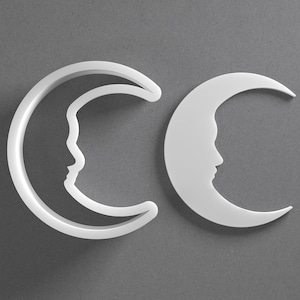 Celestial Moon-koekjesuitsteker en man-in-maangezicht polymeerklei oorbel, aardewerkgereedschap