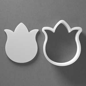 Tulip Flower Cookie Cutter & Easter Polymer Clay Earring, Pottery Tool