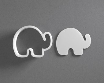 Stylized Elephant Cookie Cutter - From Mini To Large - Animal Polymer Clay Jewelry And Earring Cutter Tool - Mirrored Pair Set