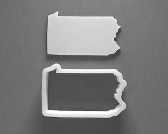 Pennsylvania State Cookie Cutter - From Mini To Large - Polymer Clay Jewelry And Earring Cutter Tool - Mirrored Pair Set