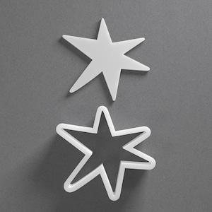 Whimsical Star Cookie Cutter & Comic Cartoon Starburst Polymer Clay Earring, Pottery Tool image 1