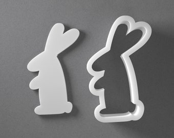 Funny Bunny Cookie Cutter - From Mini To Large - Easter Rabbit Polymer Clay Jewelry And Earring Cutter Tool - Mirrored Pair Set