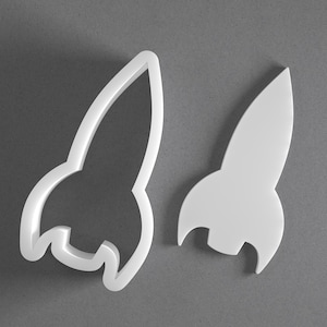 Rocket Cookie Cutter - From Mini To Large - Rocketship Spaceship Polymer Clay Jewelry And Earring Cutter Tool - Mirrored Pair Set