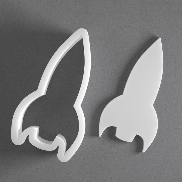 Rocket Cookie Cutter - From Mini To Large - Rocketship Spaceship Polymer Clay Jewelry And Earring Cutter Tool - Mirrored Pair Set