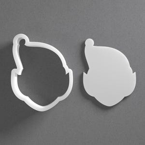 Christmas Elf Head Cookie Cutter & Xmas Face Shape Polymer Clay Earring, Pottery Tool image 1