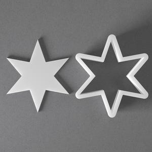 Sechs Stern Cookie Cutter & Polymer Clay Ohrring, Keramik-Werkzeug