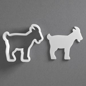 Goat Cookie Cutter & Farm Animal Polymer Clay Earring, Pottery Tool image 1