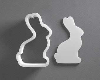 Chocolate Easter Bunny Cookie Cutter - From Mini To Large - Polymer Clay Jewelry And Earring Cutter Tool - Mirrored Pair Set