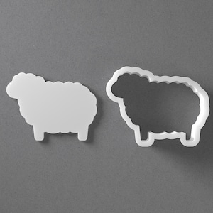 Cortador de galletas de oveja estilizada y pendiente de arcilla polimérica de cordero de granja, herramienta de cerámica