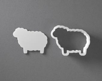 Emporte-pièce stylisé mouton et boucle d'oreille en pâte polymère, agneau, animal de la ferme, outil de poterie