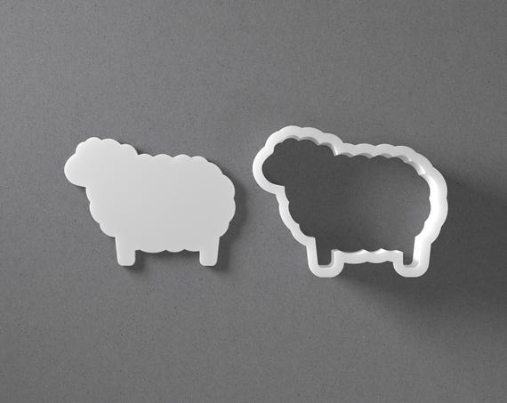 Stylized Sheep Cookie Cutter & Farm Animal Lamb Polymer Clay Earring, Pottery Tool