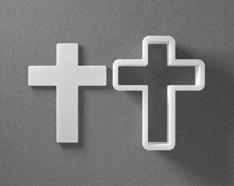 Christian Cross Cookie Cutter - From Mini To Large - Polymer Clay Jewelry And Earring Cutter Tool - Mirrored Pair Set