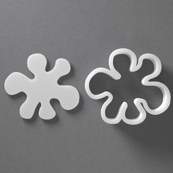 Paint Blob Splash Splatter Cookie Cutter - From Mini To Large - Polymer Clay Jewelry And Earring Cutter Tool - Mirrored Pair Set